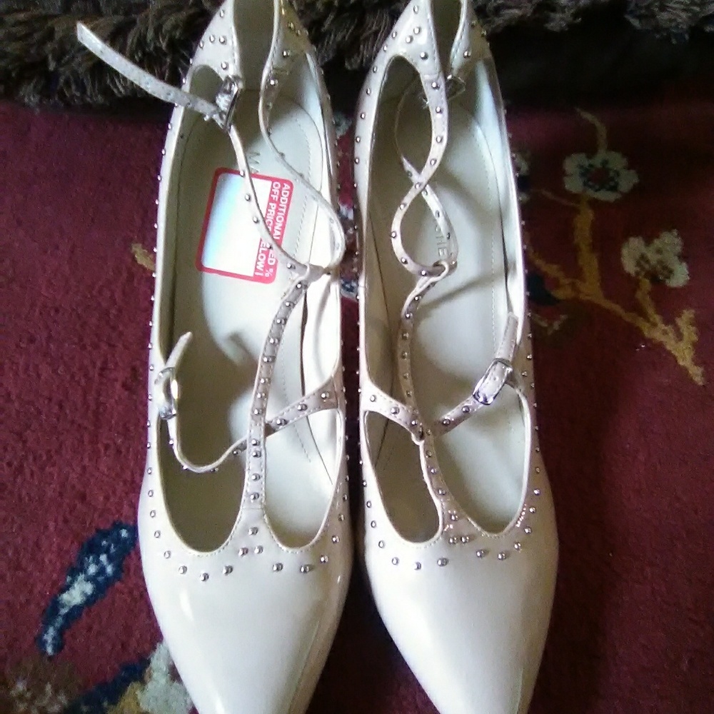 Beige high heels